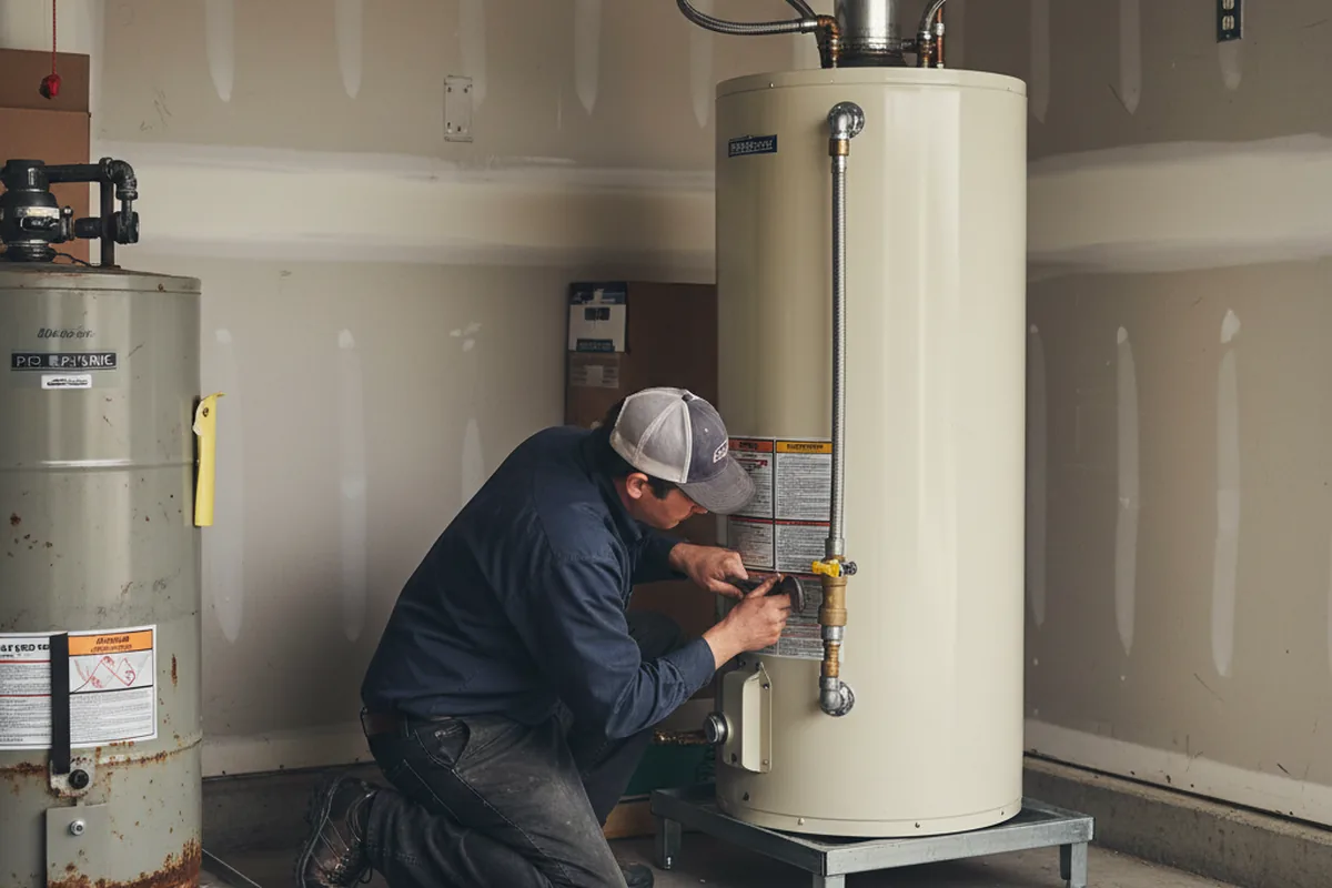 Water heater and shutoff valve replacement in Howe