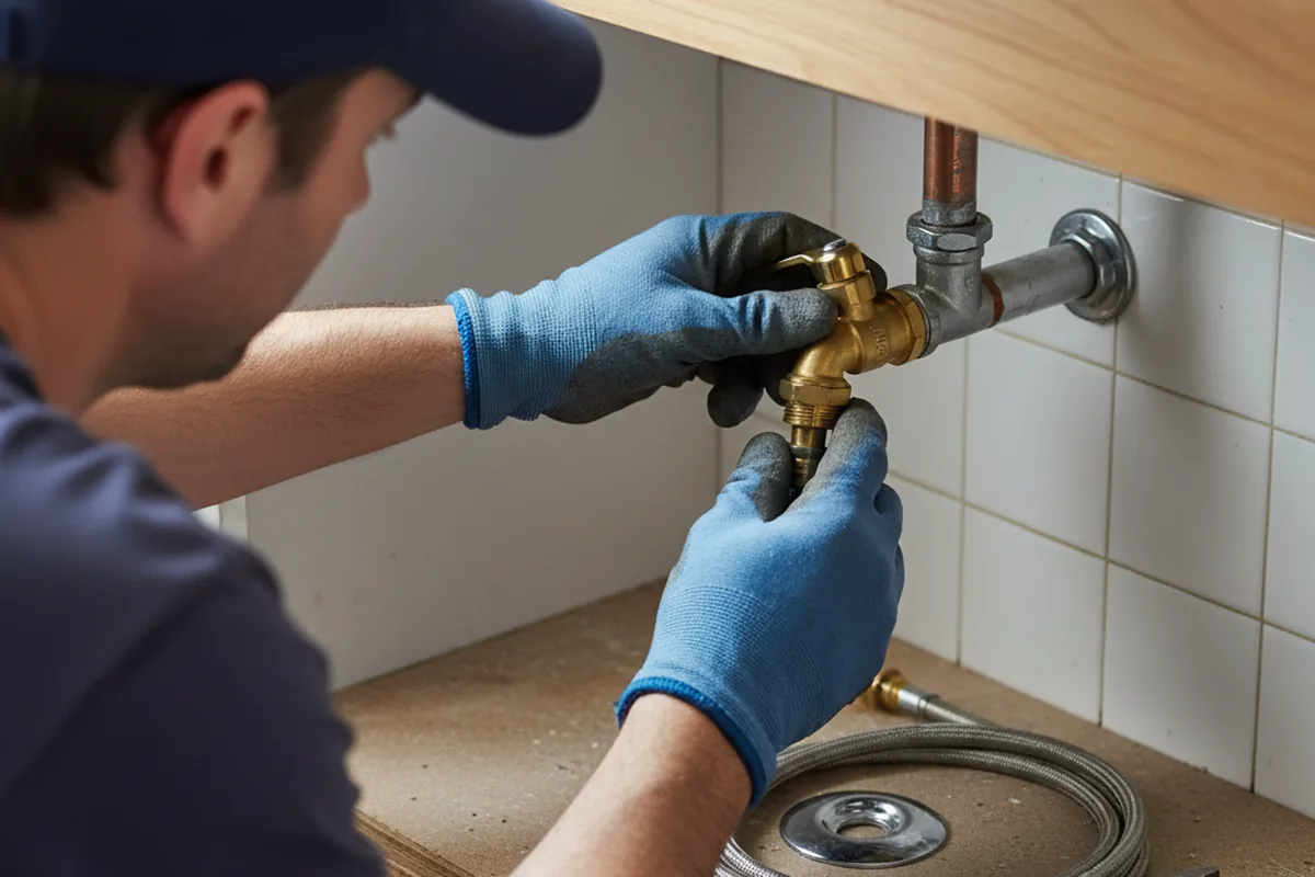 Shutoff valve and fitting work during Emergency Plumbing in Howe
